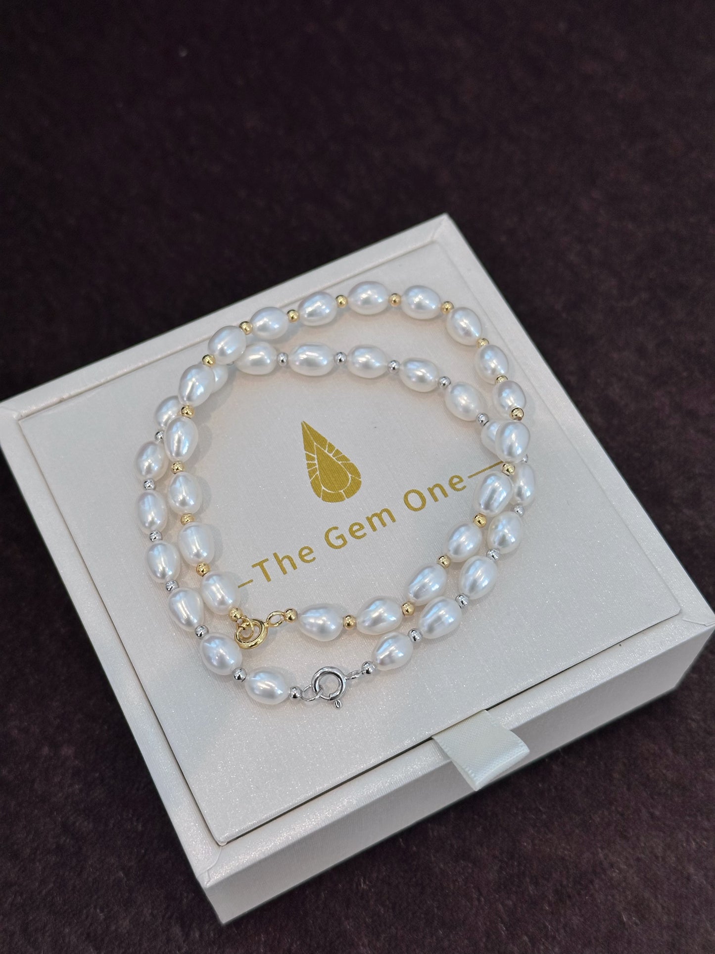 Elegant Freshwater Pearl Bracelet with Sterling Silver Accents