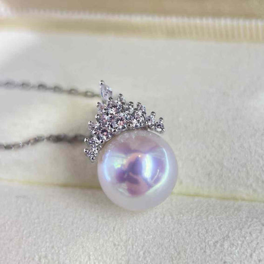 The Snow Queen Freshwater Pearl Pendant Necklace with Sterling Silver