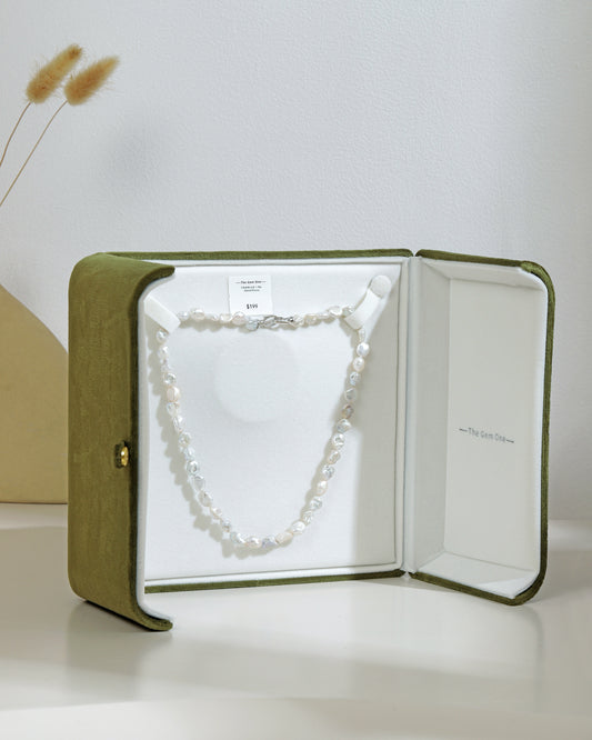 Chic Irregular Pearl Necklace with Sterling Silver Clasp